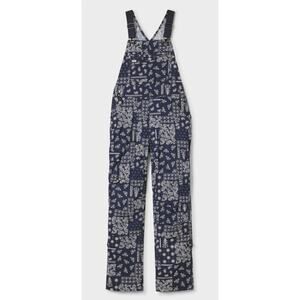 Duluth Trading Company Women's Heirloom Gardening Overalls Navy Bandana M NWT